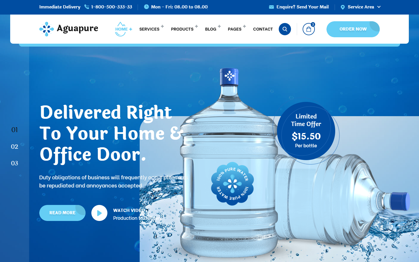 Website Layanan Distribusi Air Mineral & Langganan Galon - Tampilan Desktop