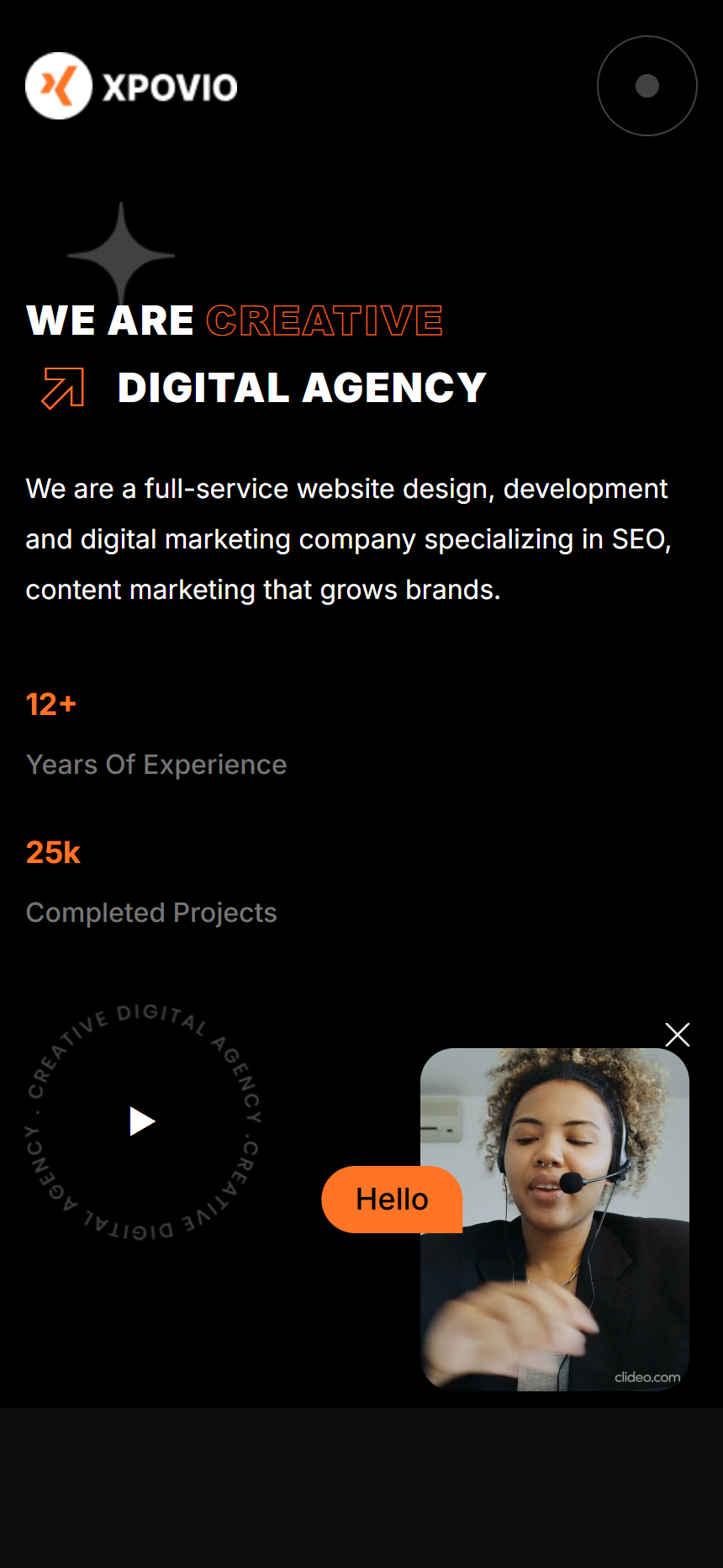Website Showcase Agensi Kreatif & IT Solution - Tampilan Mobile